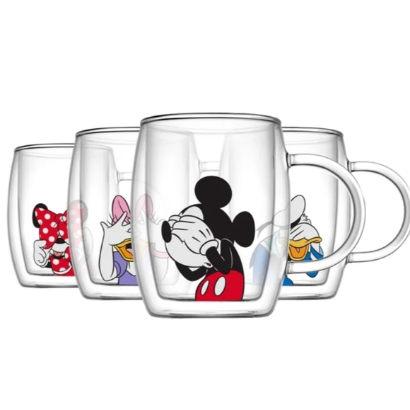 Other - JoyJolt Disney Peek-a-Boo 13.5 oz Double Wall Glass Mug, Set of 4